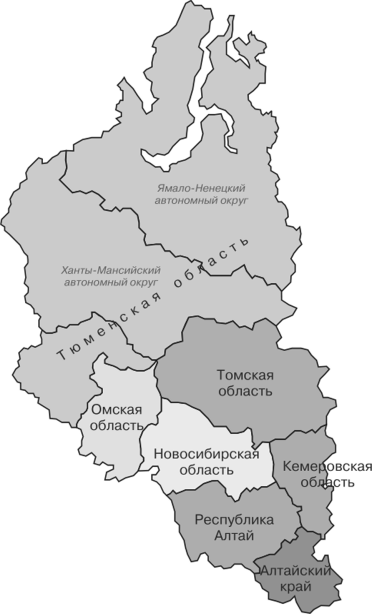 Карта урала с границами субъектов. Субъекты Западной Сибири на карте.