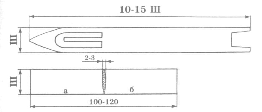 Чертеж челнока для вязания сетей